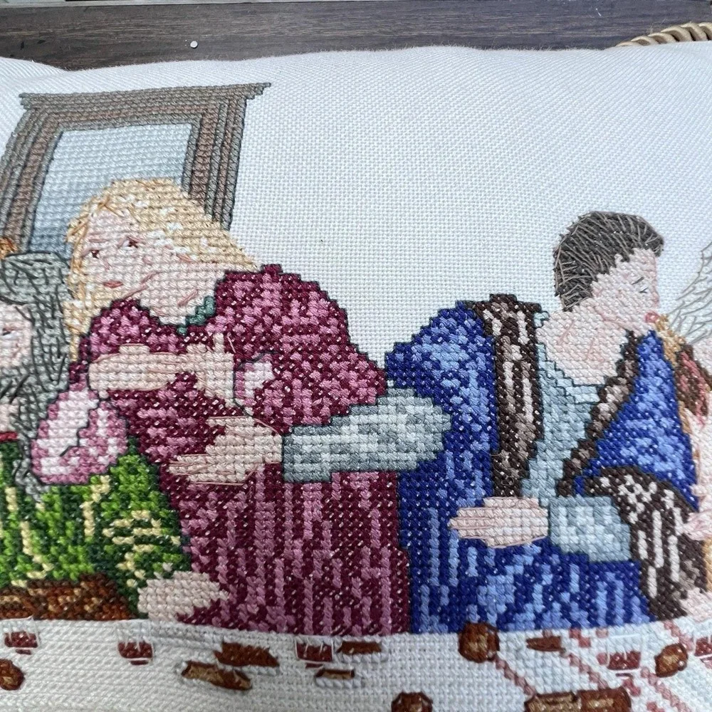 Janlynn The Last Supper Counted Cross Stitch Completed Sewn Pillow 22
